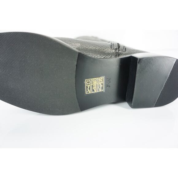 Tory Burch Joanna Black Leather Gold Logo Riding Boots Size 5.5 Heels NIB $495 - Picture 8 of 9